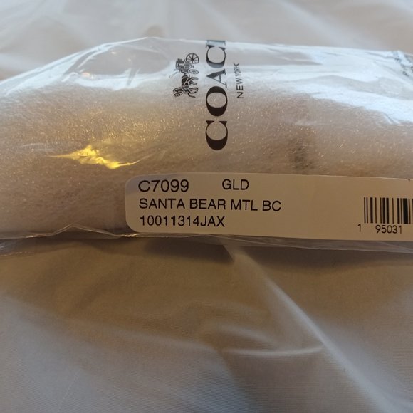 New Coach Santa Bear 3D Tote Charm/With Clip.New With Tags - Picture 3 of 4